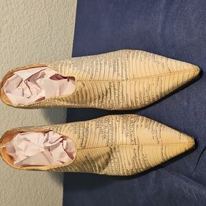 Christian Louboutin Beige and Black Mules